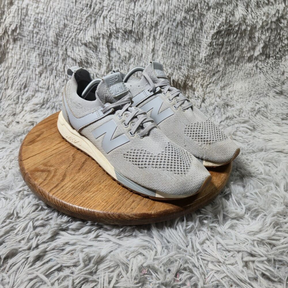 New Balance 247 Grey Knit Mesh Sneaker Off-White Gum REVlite Athleisure Men 10.5